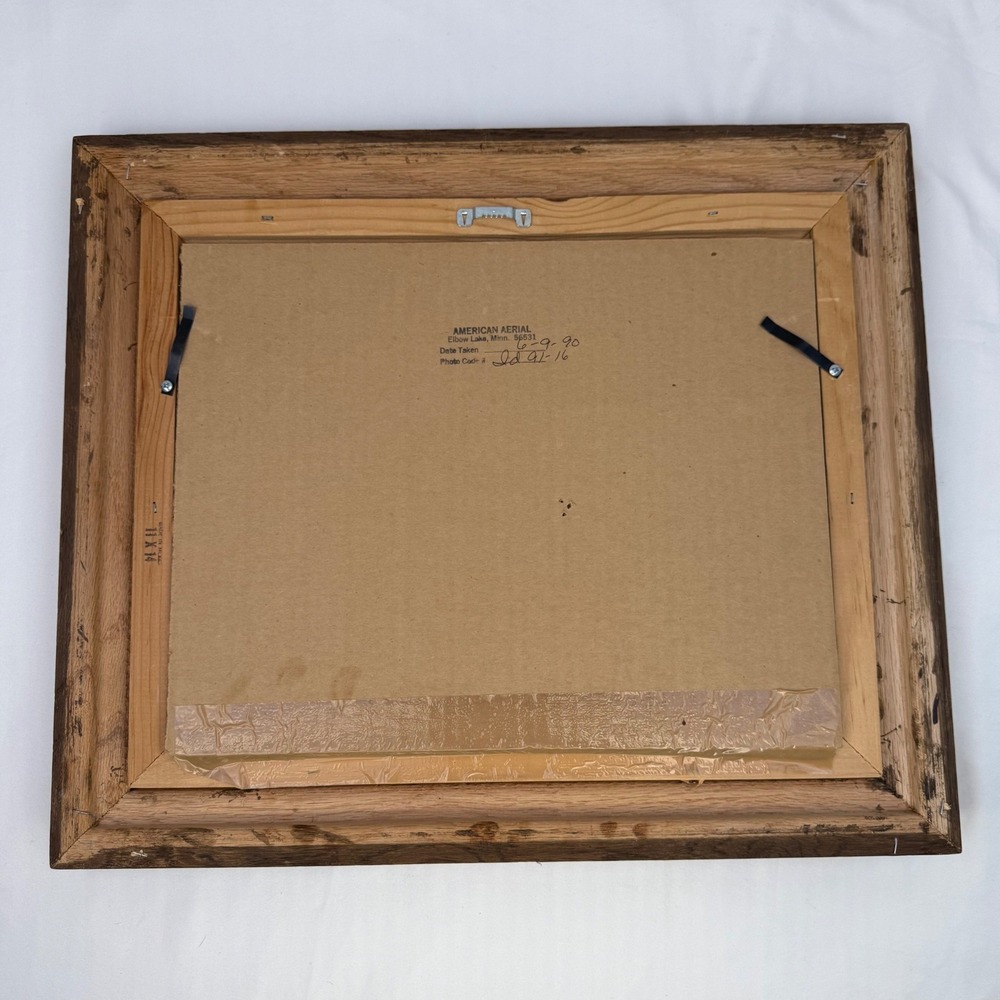 Vintage Dark Oak Wood Picture Frame with Burlap Matting Fits 11x14 Photo - Picture 8 of 8
